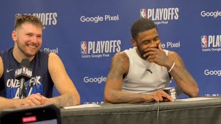 Luka Dončić and Kyrie Irving talking about how much they mean to each other after reaching WCF