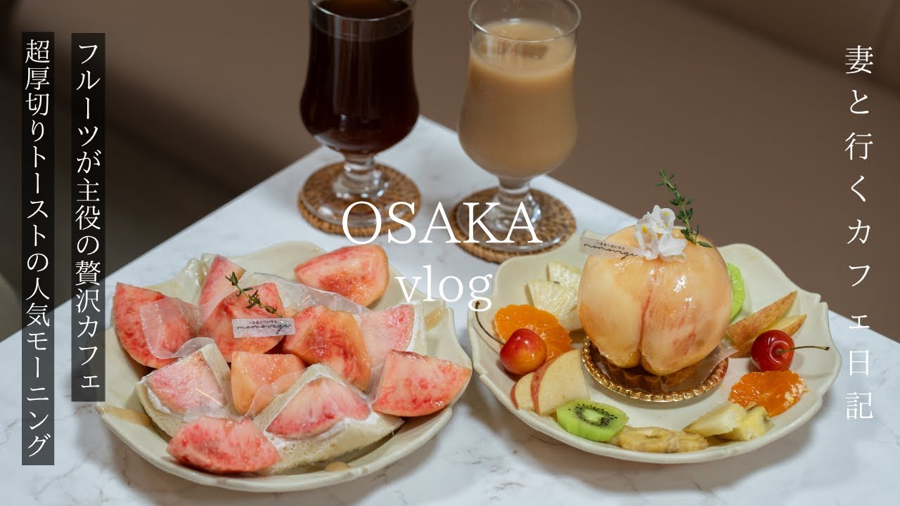 【大阪vlog】最新大阪カフェ巡り/フルーツが主役の贅沢カフェ/超厚切りトーストの人気モーニング/大阪ランチ