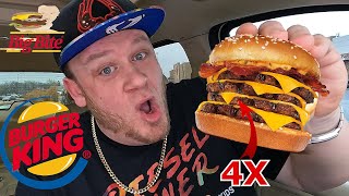 BURGER KING ⭐BK STACKER QUAD BURGER⭐ Food Review!!!