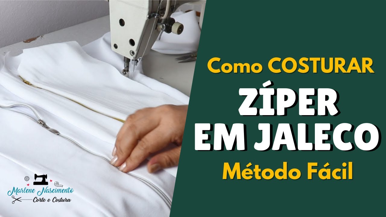 COMO COSTURAR ZÍPER EM JALECO | Marlene Nascimento Costura