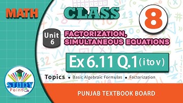 Math Class 8 Unit 6 Factorization, Simultaneous Equations Ex 6.11 Q 1