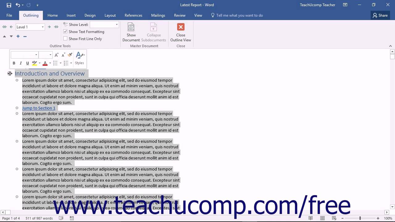 Word 2016 Tutorial Using Outline View Microsoft Training YouTube word-2016-tutorial-using-outline-view-microsoft-training-youtube