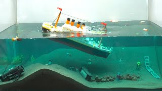 Titanic Experiment : Lego Ship sinking , Lego Dam Breach Expermient & Lego People Against Tsunami