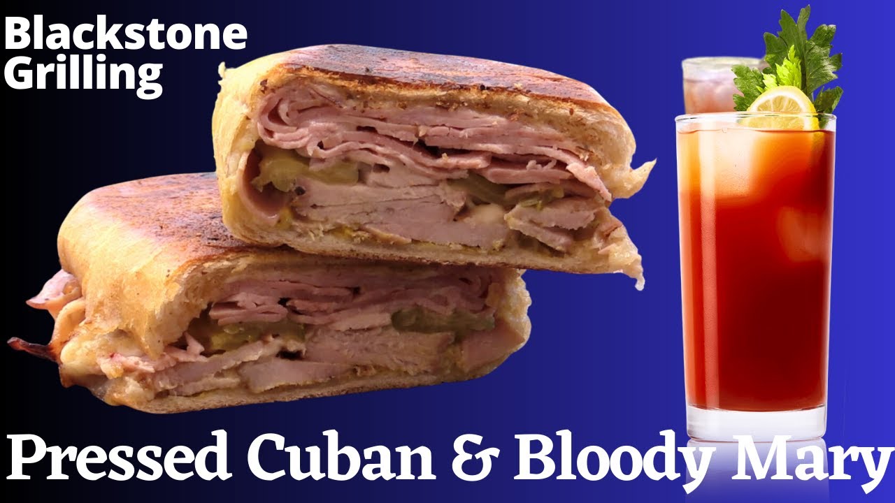 ⁣Pressed Cuban Sandwich and Bloody Mary