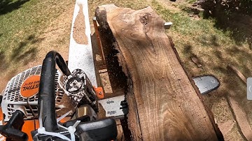 My Stihl MS 661 and Logosol F2 Plus Hard At Work Milling Figured Black Walnut!
