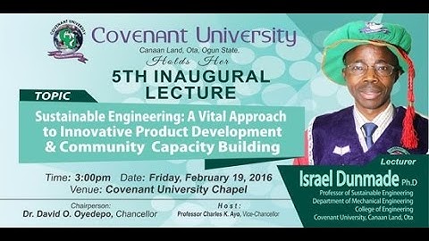 5th Inaugural Lecture by Prof. Israel Dunmade (Sustainable Engineering)