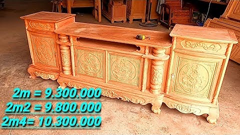Mẫu kệ tivi cột nho Truyền Thống gỗ Hương Đá được Báo Giá các cỡ 2m , 2m2 , 2m4 tại xưởng MNH.