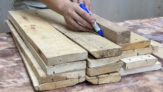 Extremely Effective Wood Recycling Idea // Build A Unique Table From Pallet Wood And Epoxy Resin