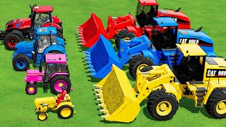 LOADER OF COLORS! MULTI FRUIT TRANSPORT WITH PORSCHE & J.DEERE vs CLAAS TRACTOR TO SELL POINT! FS22