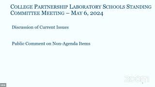 College Partnership Laboratory Schools Standing Committee 5/6/24