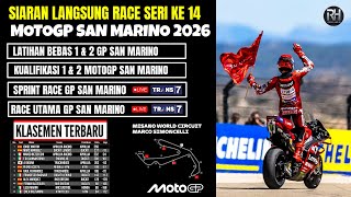 Live Broadcast Schedule for the 2026 San Marino MotoGP Race~2026 San Marino MotoGP Schedule Round...