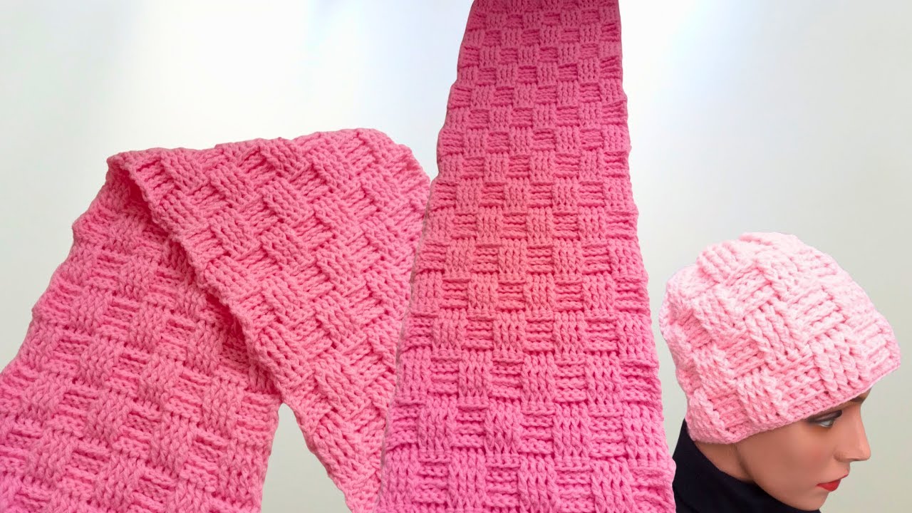 Cachecol de crochê - Bloquinhos