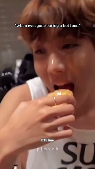 Makanan panas:Makan pelan',dikit' Tidak berlaku bagi Jimin😭🤣 #bts #short