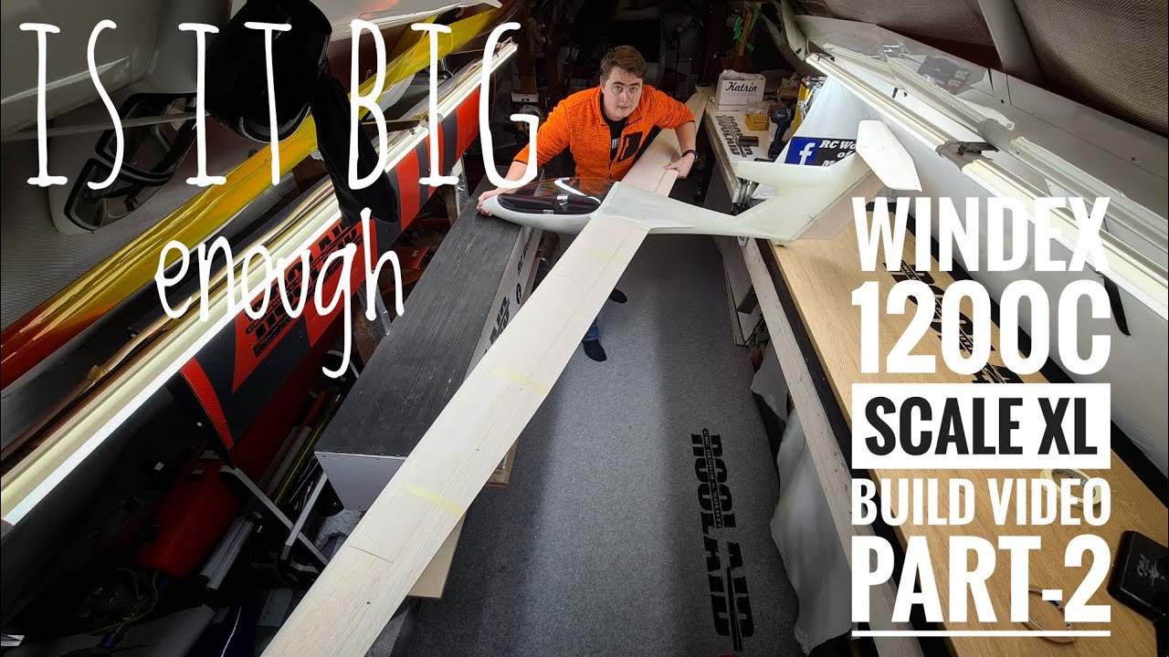 WINDEX 1200C SCALE XL part2, RC glider Build Video,  fiberglass fuselage, 3D printed RC Airplane DIY
