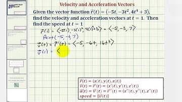 Ex: Find the Velocity and Acceleration Vector Given the Position Vector Valued Function