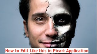 Half Face Robot Editing || Skull Face || Picart || Editing tips in mobile || R editing & Tech tips screenshot 4