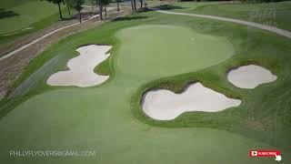 4K Aronimink Golf Club Full Course Drone Flyover, Professional Tees, 9 Holes 1-18