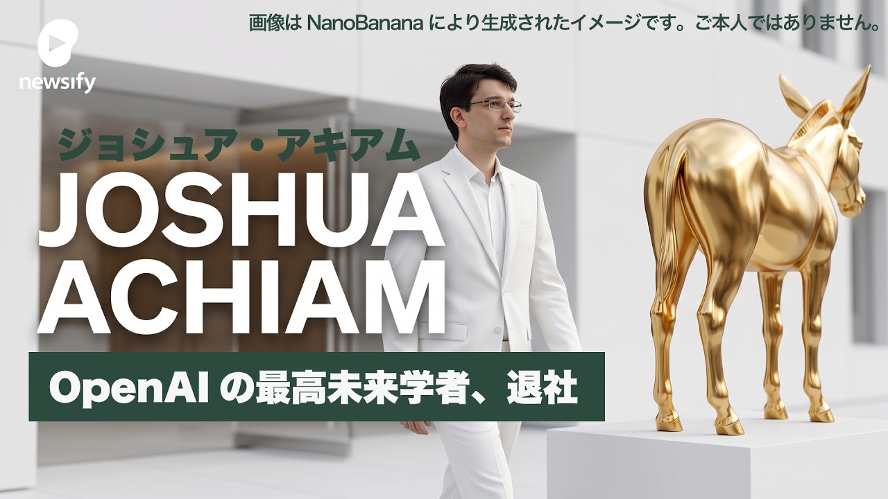 OpenAIの古参AI安全性責任者、最高未来学者Joshua Achiam（ジョシュア・アキアム）が退社