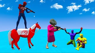 Scary Teacher 3d - Spiderman with The Horse and Spiderman Yellow vs Miss'T - Game Animation
