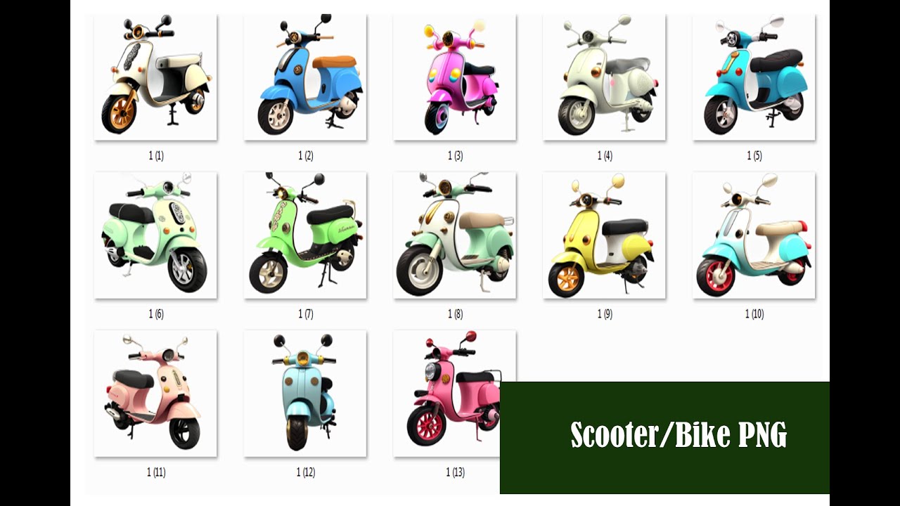 Scooter Bike PNG | Scooter PNG Images Bundle Sublimation-13 | Editing material | PNG Sublimation