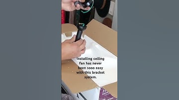 Ceiling fan install simplified with this ball & socket type bracket system.