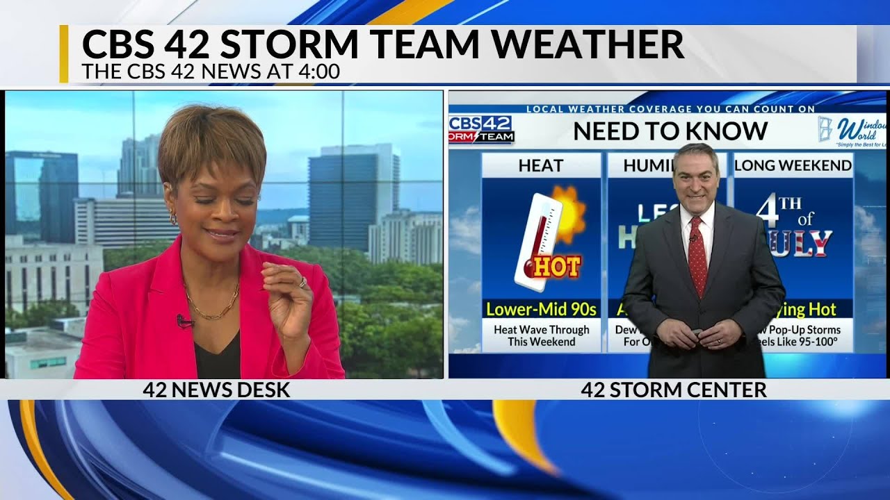 4TH OF JULY WEEKEND FORECAST - CBS 42 News at 4 pm - YouTube