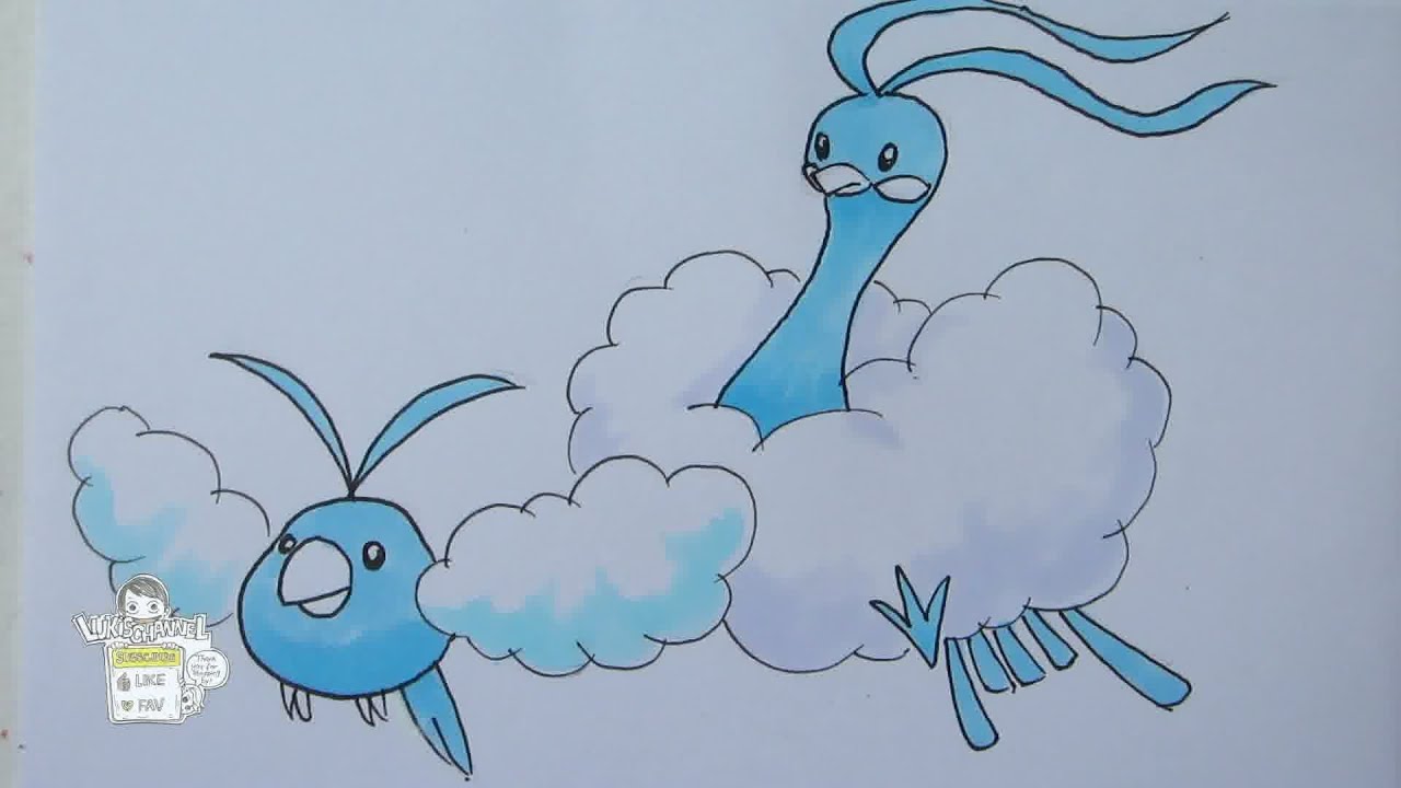 How To Draw Pokemon No 333 Swablu No 334 Altaria Youtube
