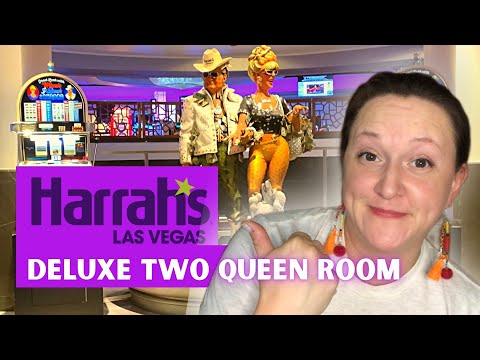 HARRAH'S (Las Vegas) Deluxe Two Queen Room Tour  **Newly Renovated**  BUDGET VEGAS HOTEL & CASINO