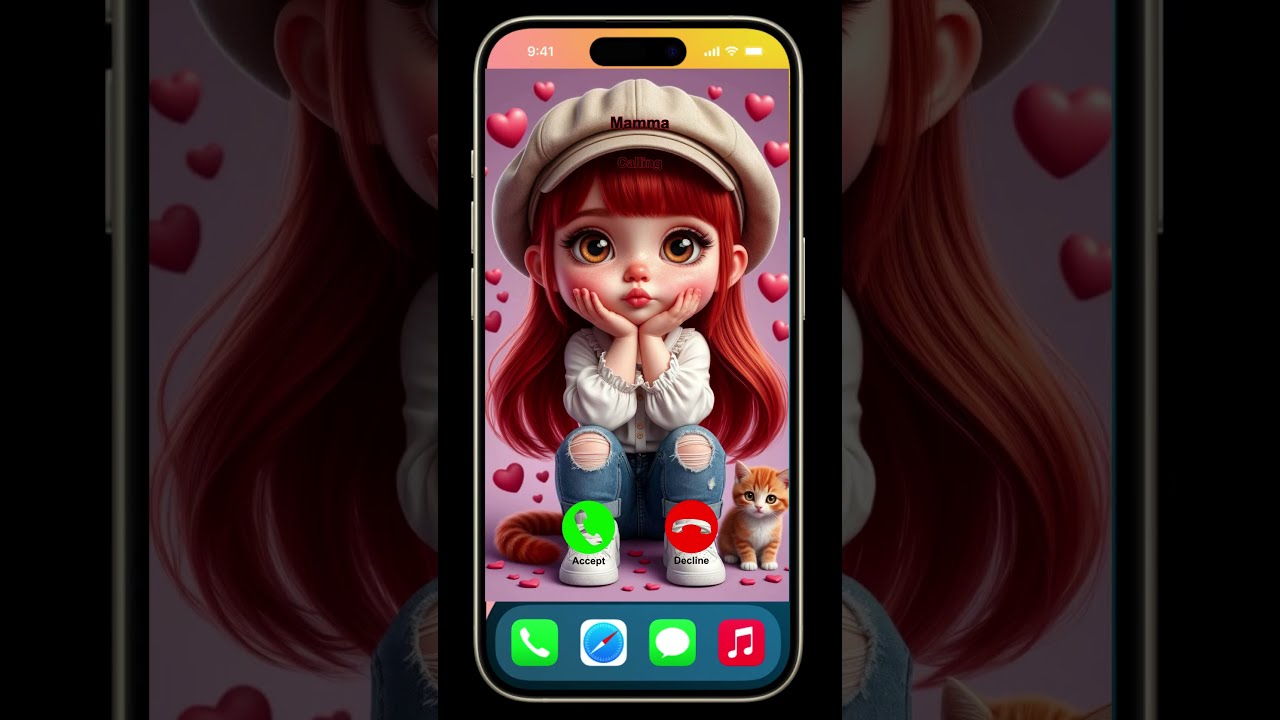 Cute Girl Calling Mobileringtone Trending Smartphone Cartoon Ytshorts Viralvideo