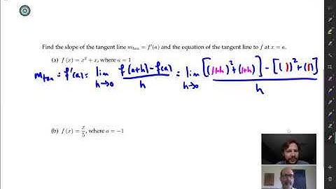 3.1 Calculus I - Calculating Slope of Tangent Line using limit definition of derivative
