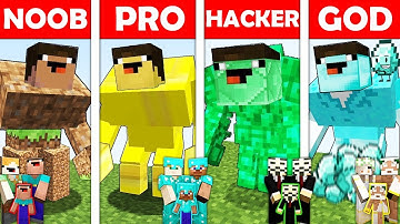 Minecraft NOOB vs PRO vs HACKER vs GOD : FAMILY IRON GOLEM in Minecraft! Minecraft Animation