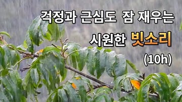 잠이 잘 오는 빗소리ㅣ이명 치료 효과ㅣ10분후 어두운 화면