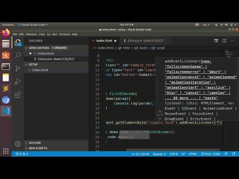 First ES6 program in VS code