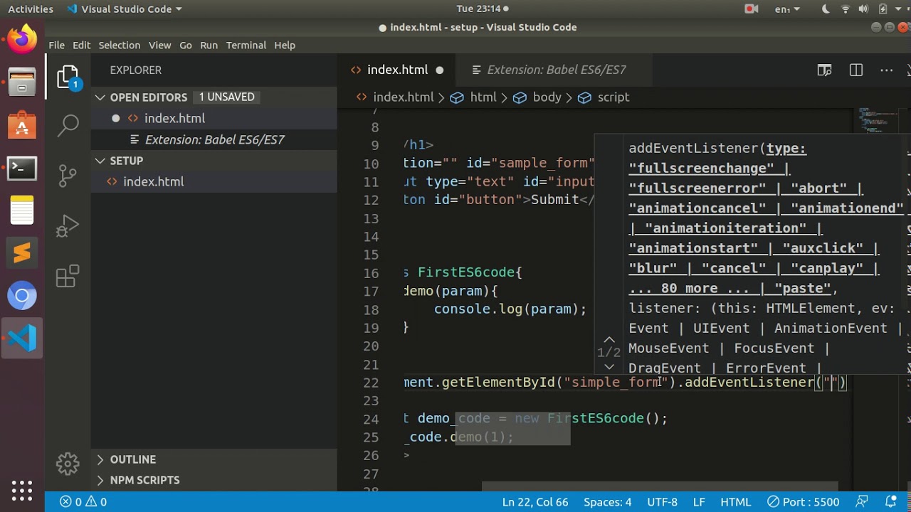 First ES6 program in VS code - YouTube