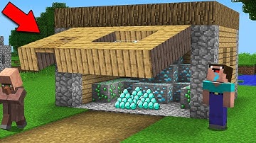 Minecraft NOOB vs PRO : WHAT VILLAGER HIDE IN THIS HOUSE? CAN NOOB OPEN SECRET ENTRANCE? (Animation)