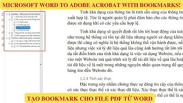 Cách tạo file pdf có cả bookmark từ Word giúp định hướng và đọc nội dung dễ dàng | Tin học dạo