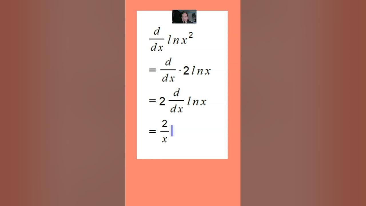 Derivative of lnx 2 power rule for logs chain rule practice youtube