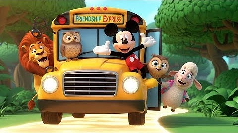 Mickey Mouse’s Jungle Side School Bus Adventure | 3D Kids Cartoon Story with Lion, Owl & Sheep