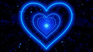 Heart Tunnel Background💙Blue Neon Heart Background | Heart Loop Video | Wallpaper Heart [3Hours]