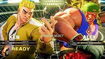 Ken vs Alex (Hardest AI) - Fighter V All Costumes Unlock