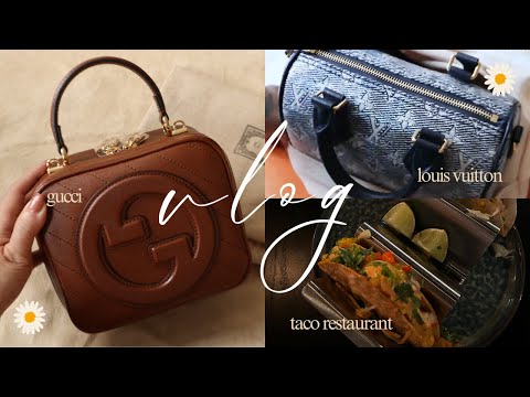 Gucci Blondie Bag Unboxing, LV Monoglam Speedy 20, Daily Bag Essentials,  Taco Restaurant ♡ 