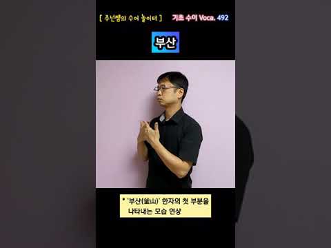 [ 기초 수어 Voca ] 492. 부산 - 수화배우기 [주넌쌤의 수어놀이터]