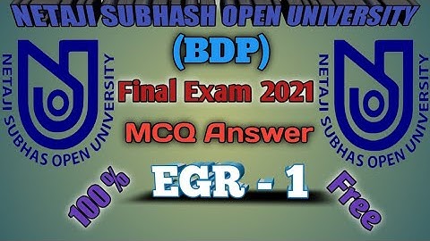 NSOU BDP Final Exam Answer 2021 EGR -1 Final Exam Answer