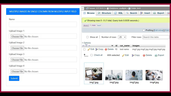 Multiple Images Upload from Multiple Input Field in Single Column || PHP Tutorial || Player of Code