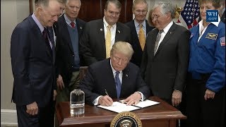 President Trump Participates in a Signing Ceremony for Space Policy Directive - 1