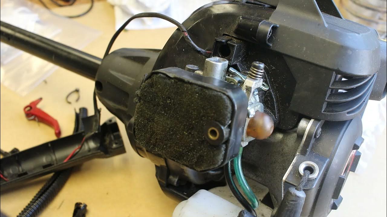 Gas Trimmer throttle cable replacement YouTube