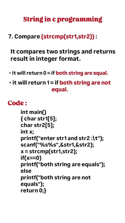 🔍 Compare Strings in C with strcmp() 🔥 | C Programming Tutorial | # ...