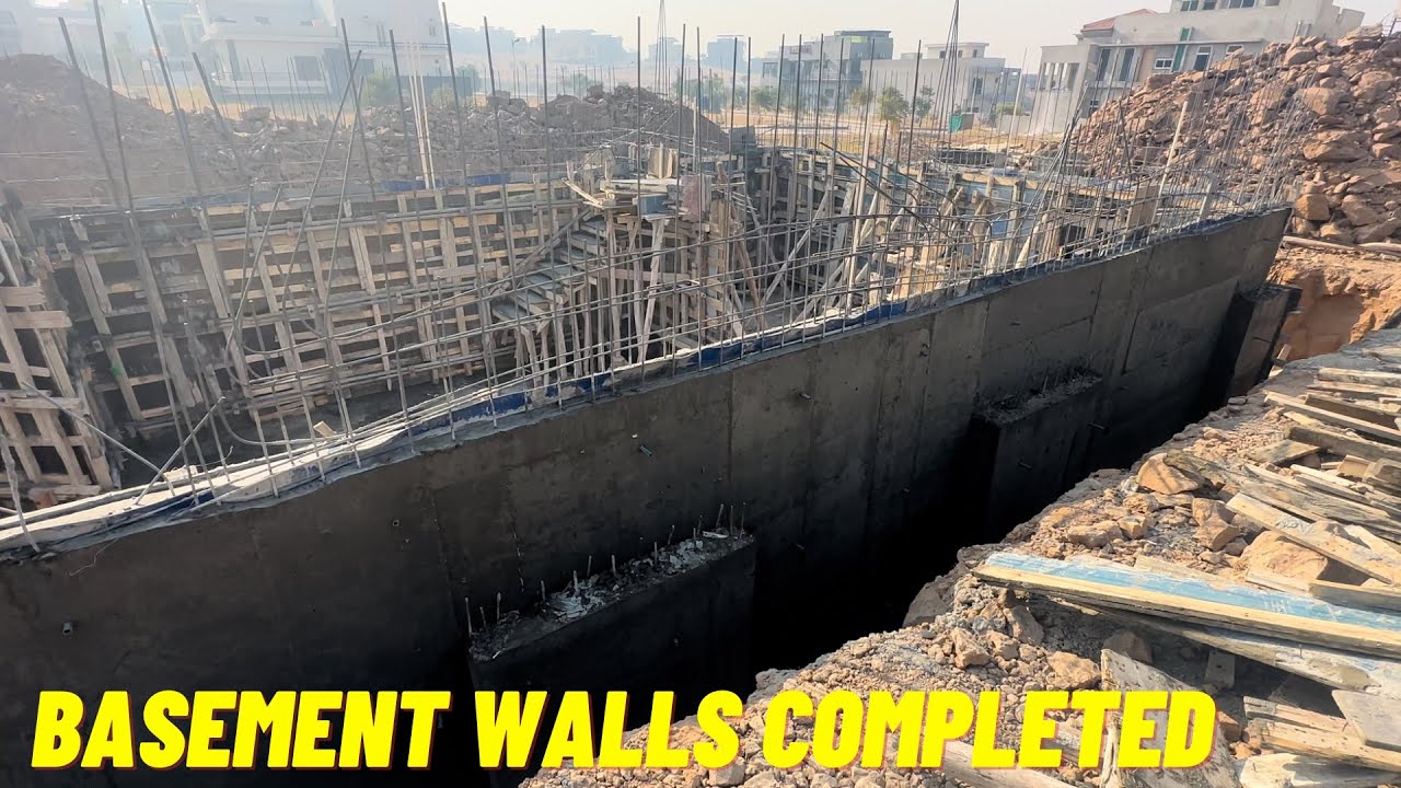 Episode #11: Basement RCC Walls Shuttering and Concrete Pouring | Bahria Town Phase 8 Project