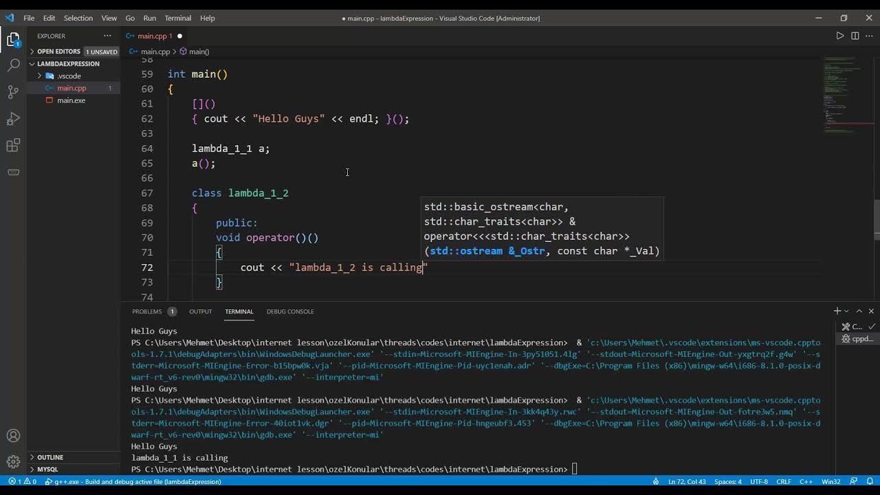 CPP Programlama - Ders 10 - Lambda Expression (Lambda İfadeleri) - Part ...