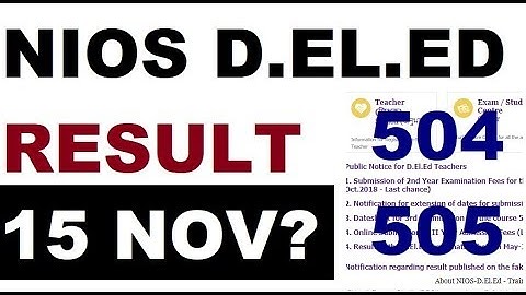 NIOS D.EL.ED 504 & 505 Result Till 15th Nov, Unacademy Shorts Notes | Online Partner